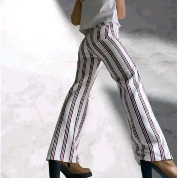 NWT ASOS Design Tall Full Length Flare Striped Jeans Size 25/36 - Picture 11 of 11